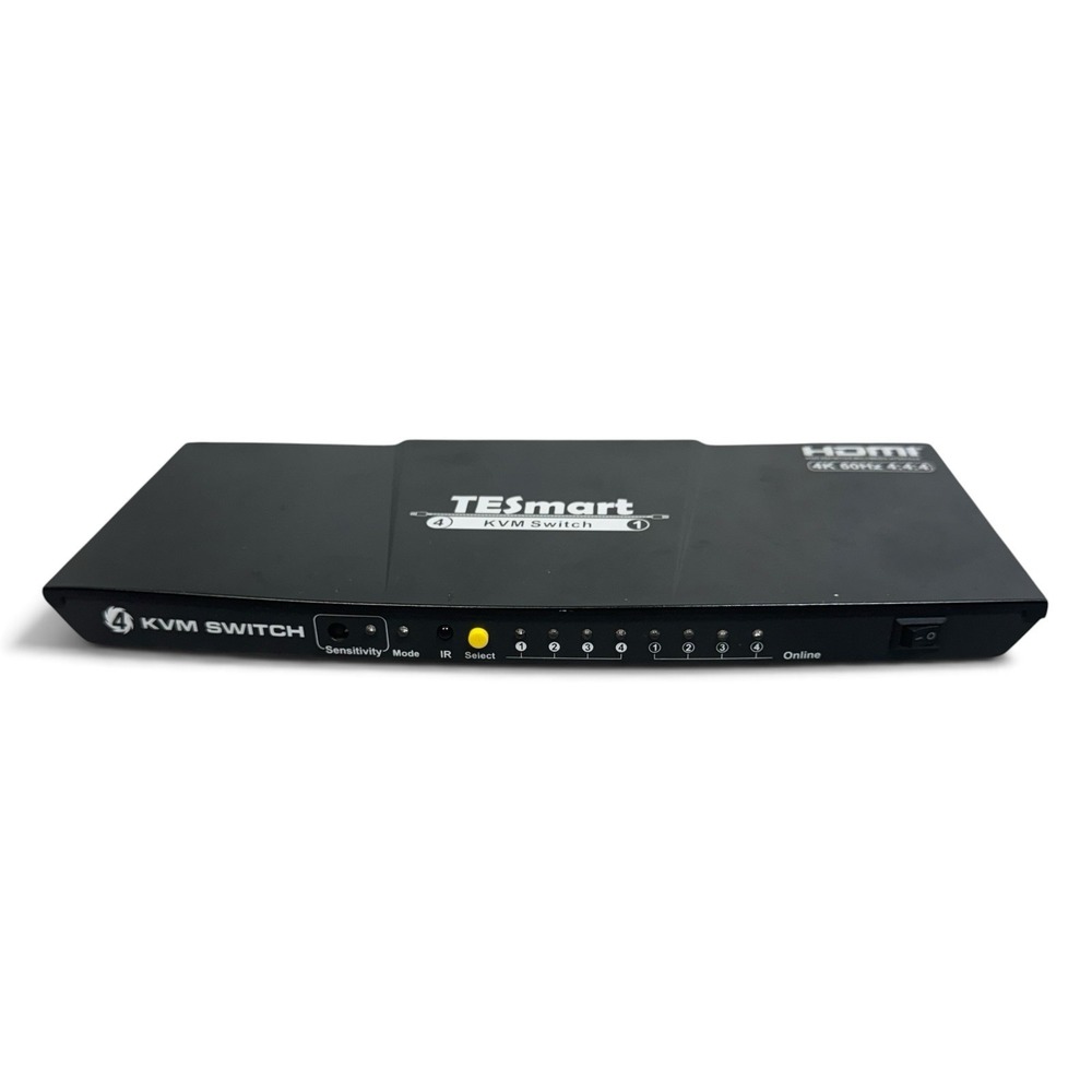 TESmart HDMI KVM Switch HKS0401A2U 4-Port, 4K 60Hz Black Switch Only